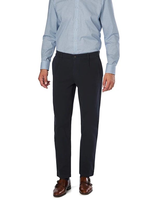 BOSS Orange, Bundfaltenhose Pleated, Relaxed Fit, Baumwolle, Dunkelblau 3 BOSS Orange, Bundfaltenhose Pleated, Relaxed Fit, Baumwolle, Dunkelblau