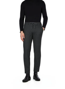 Brax, Chino Phil, Cropped Fit, Jersey, Dunkelgrau Meliert