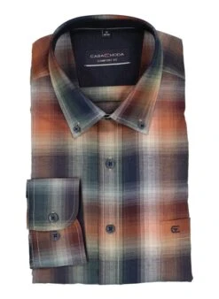 CasaModa, Hemd, Comfort Fit, Baumwolle, Braun Kariert