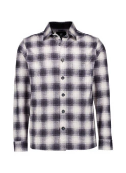 DESOTO, Overshirt, Baumwoll-Jersey, Dunkelgrau Kariert