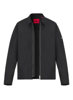 HUGO, Overshirt Eavalom, Mikrofaser Ungefüttert, Schwarz