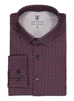 DESOTO, Hemd, Jersey, Navy-rot Gemustert