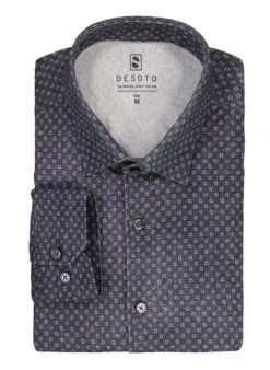 DESOTO, Hemd, Jersey, Navy-weiß Gemustert