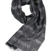 EMPORIO ARMANI, Schal, Wolle, Navy Gemustert -Herrenausstatter Geschaft 448721 norm
