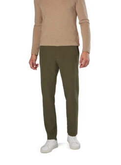 BOSS Green, Hose Commuter, Slim Fit, Jersey Wasserabweisend, Dunkelgrün