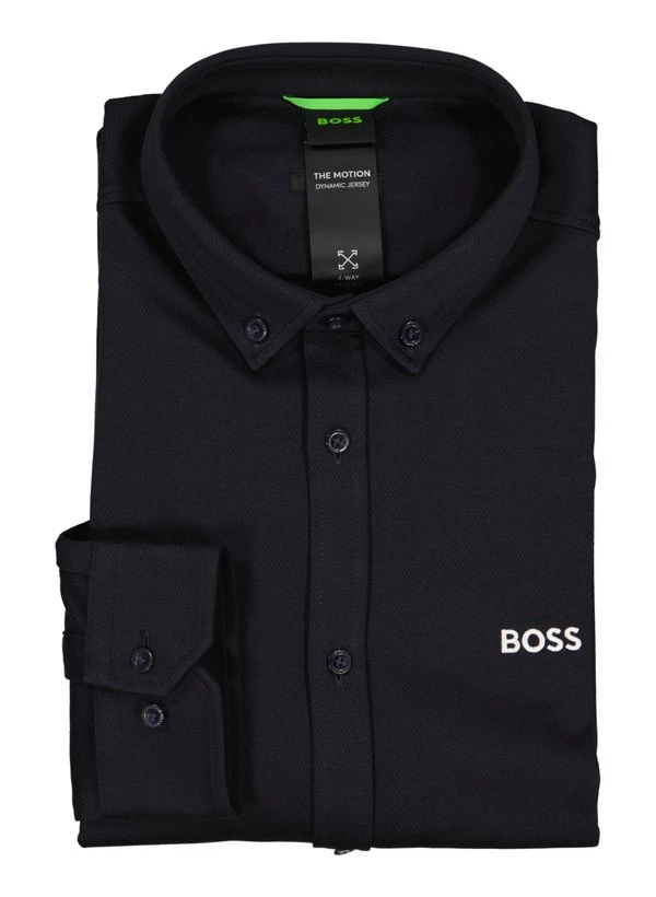 BOSS Green, Hemd, Regular Fit, Jersey Atmungsaktiv, Dunkelblau 3 BOSS Green, Hemd, Regular Fit, Jersey Atmungsaktiv, Dunkelblau