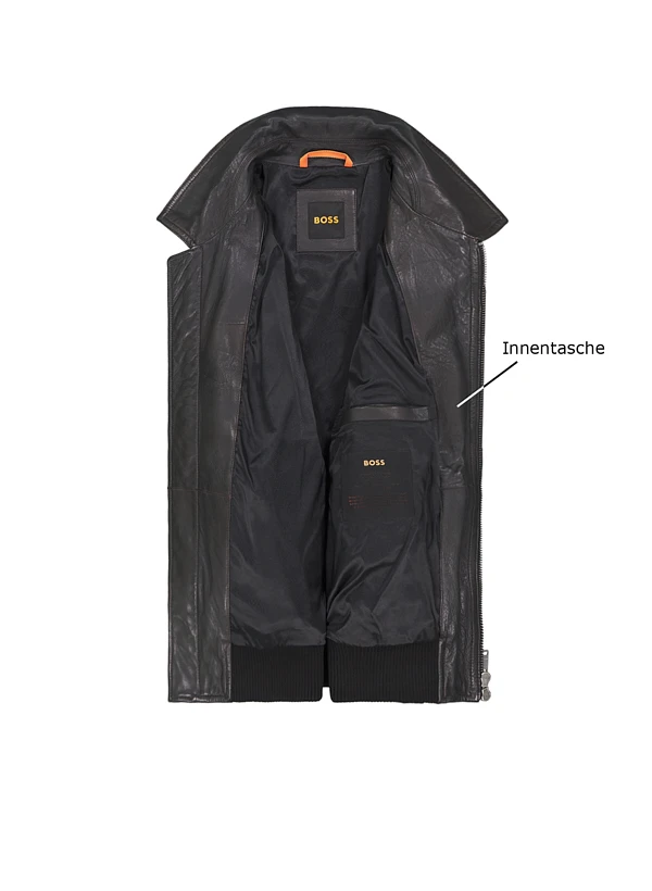 BOSS Orange, Lederjacke Joberg, Schafnappa, Dunkelbraun 5 BOSS Orange, Lederjacke Joberg, Schafnappa, Dunkelbraun – Bild 3