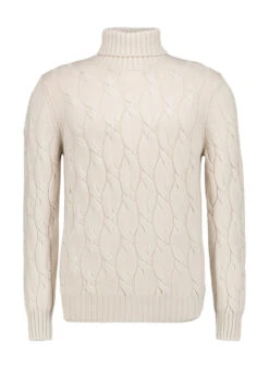 Gran Sasso, Rollkragenpullover, Schurwolle-Kaschmir, Beige