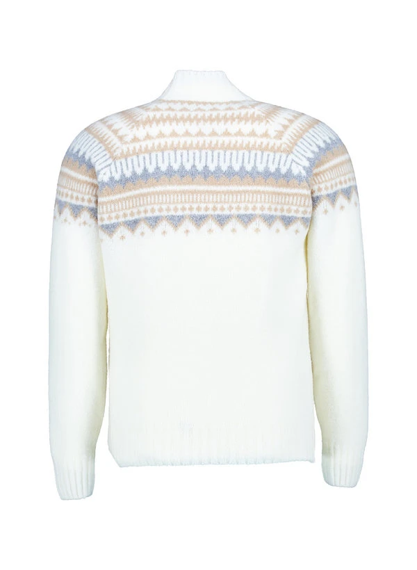 Gran Sasso, Stehkragenpullover, Schurwolle, Ecru Gemustert 5 Gran Sasso, Stehkragenpullover, Schurwolle, Ecru Gemustert – Bild 3