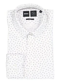 BOSS Black, Hemd HankSlim Fit, Baumwoll-Jersey, Weiß