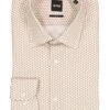 BOSS Black, Hemd Hank, Slim Fit, Baumwolle, Beige Gemustert 1 BOSS Black, Hemd Hank, Slim Fit, Baumwolle, Beige Gemustert -Herrenausstatter Geschaft 448839 norm