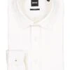 BOSS Black, Hemd Hank, Slim Fit, Baumwoll-Jersey, Weiß -Herrenausstatter Geschaft 448840 norm