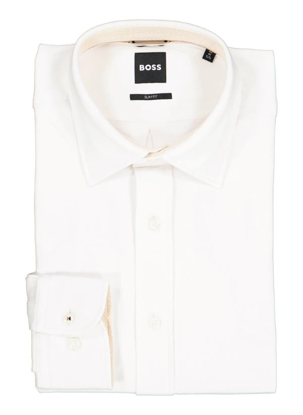 BOSS Black, Hemd Hank, Slim Fit, Baumwoll-Jersey, Weiß 3 BOSS Black, Hemd Hank, Slim Fit, Baumwoll-Jersey, Weiß