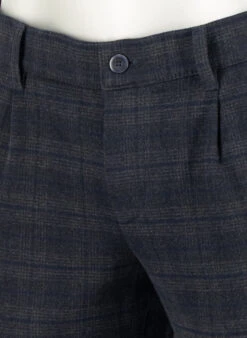 Alberto, Bundfaltenhose Lou, Regular Fit, Flanell, Nachtblau-anthrazit Kariert -Herrenausstatter Geschaft 448880 norm4