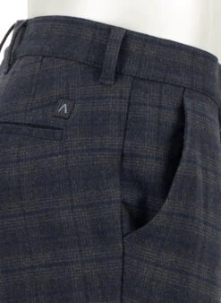 Alberto, Bundfaltenhose Lou, Regular Fit, Flanell, Nachtblau-anthrazit Kariert -Herrenausstatter Geschaft 448880 norm5