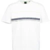 BOSS Green, T-Shirt Tee Iconic Zone, Baumwolle, Weiß -Herrenausstatter Geschaft 448896 norm