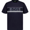 BOSS Green, T-Shirt Tee Iconic Zone, Baumwolle, Dunkelblau -Herrenausstatter Geschaft 448897 norm