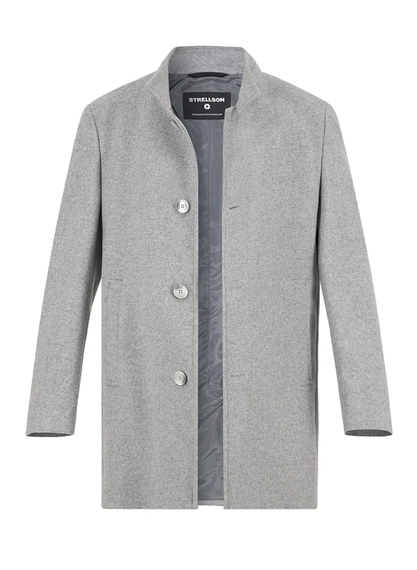 Strellson, Mantel Finchley, Wolle-Mix, Mittelgrau Meliert 3 Strellson, Mantel Finchley, Wolle-Mix, Mittelgrau Meliert