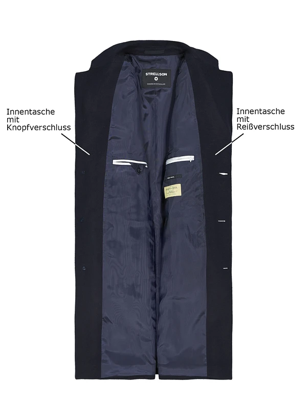 Strellson, Mantel Adria, Wolle-Kaschmir, Dunkelblau 5 Strellson, Mantel Adria, Wolle-Kaschmir, Dunkelblau – Bild 3