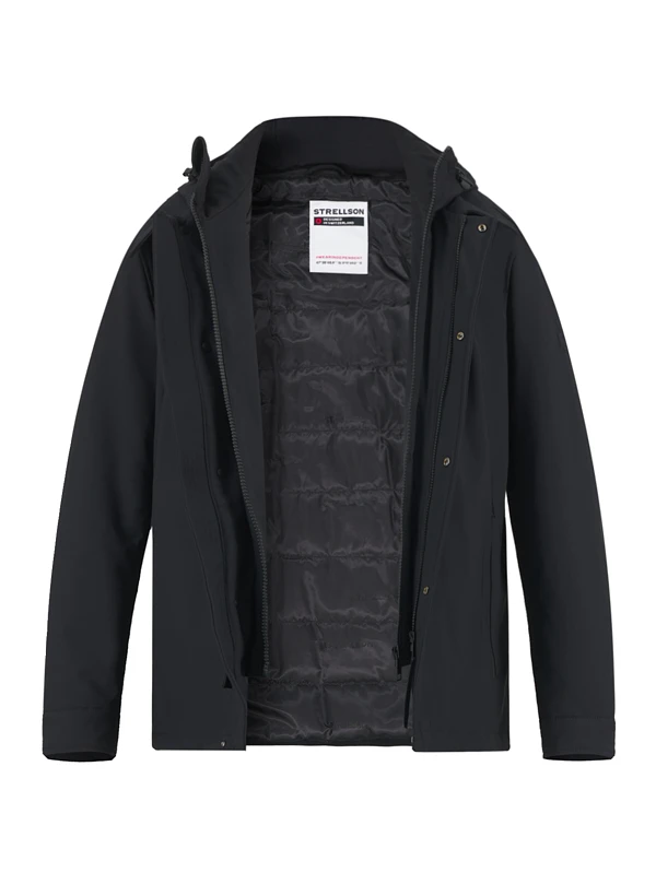 Strellson, Jacke Belluno Flex, Mikrofaser Wasserdicht, Schwarz 3 Strellson, Jacke Belluno Flex, Mikrofaser Wasserdicht, Schwarz