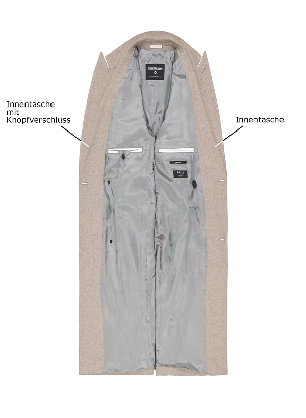 Strellson, Mantel Park Lane, Wolle, Greige 5 Strellson, Mantel Park Lane, Wolle, Greige – Bild 3