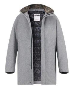 Strellson, Parka Flex, Mikrofaser Wasserabweisend, Dunkelgrau Meliert