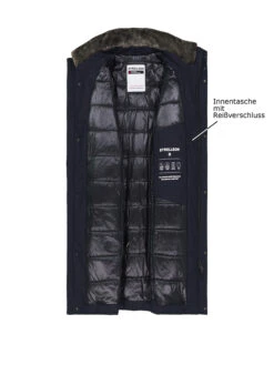 Strellson, Parka Flex, Mikrofaser Wasserabweisend, Dunkelblau -Herrenausstatter Geschaft 449030 norm3