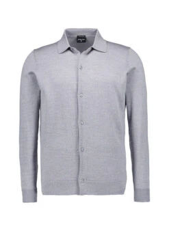 Strellson, Cardigan Marek, Merinowolle Extrafein, Grau Meliert