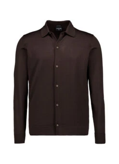 Strellson, Cardigan Marek, Merinowolle Extrafein, Dunkelbraun