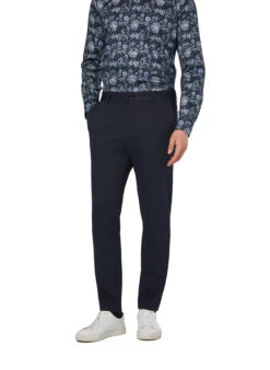 Strellson, Hose Tius, Slim Fit, Jersey, Dunkelblau Meliert