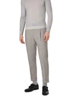 Strellson, Hose Luis, Slim Fit, Woll-Stretch, Hellbeige Meliert