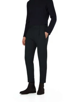 Strellson, Hose Luis, Slim Fit, Woll-Stretch, Dunkelgrün Meliert