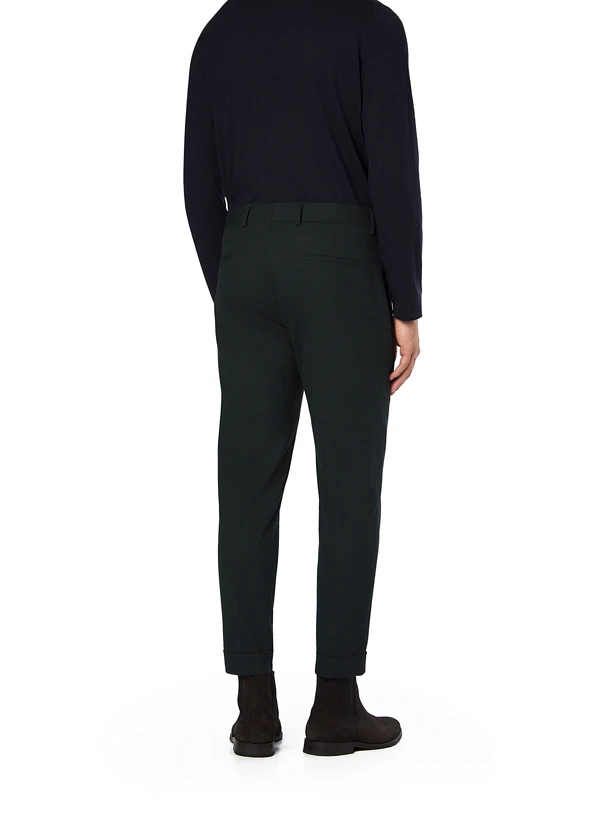 Strellson, Hose Luis, Slim Fit, Woll-Stretch, Dunkelgrün Meliert 4 Strellson, Hose Luis, Slim Fit, Woll-Stretch, Dunkelgrün Meliert – Bild 2