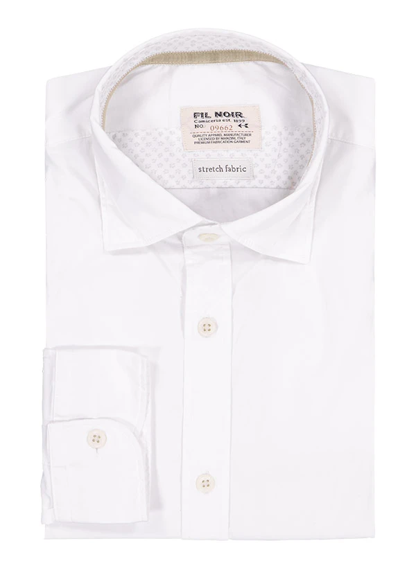 FIL NOIR, Hemd Roma, Shaped Fit, Baumwoll-Stretch, Weiß 3 FIL NOIR, Hemd Roma, Shaped Fit, Baumwoll-Stretch, Weiß