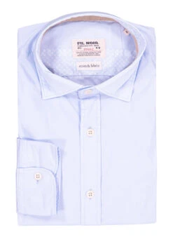 FIL NOIR, Hemd Roma, Shaped Fit, Baumwoll-Stretch, Hellblau