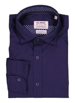 FIL NOIR, Hemd Roma, Shaped Fit, Baumwoll-Stretch, Nachtblau