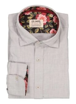 FIL NOIR, Hemd Roma, Shaped Fit, Baumwolle, Hellgrau