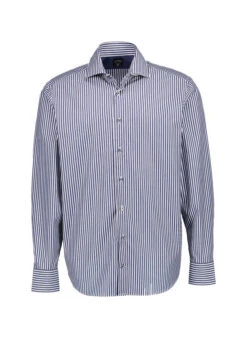 Van Laack, Hemd VL-Rivara-TF; Tailor Fit, Baumwolle, Weiß-blau Gestreift