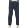 Alberto, Bundfaltenhose Ted, Wide Fit, Wolle Cropped, Navy -Herrenausstatter Geschaft 449164 norm