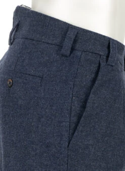 Alberto, Bundfaltenhose Ted, Wide Fit, Wolle Cropped, Navy -Herrenausstatter Geschaft 449164 norm5