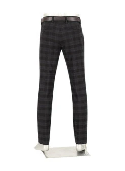 Alberto, Bundfaltenhose Lou, Regular Fit, Flanell, Fuchsia-anthrazit Kariert -Herrenausstatter Geschaft 449166 norm3