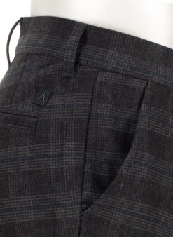 Alberto, Bundfaltenhose Lou, Regular Fit, Flanell, Fuchsia-anthrazit Kariert -Herrenausstatter Geschaft 449166 norm5