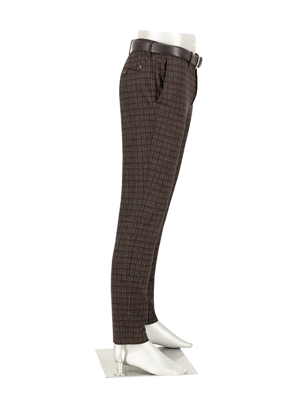 Alberto, Hose Rob, Slim Fit, Jersey, Grau Gemustert 5 Alberto, Hose Rob, Slim Fit, Jersey, Grau Gemustert – Bild 3