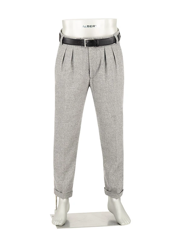 Alberto, Bundfaltenhose Ted, Wide Fit, Wolle Cropped, Grau 3 Alberto, Bundfaltenhose Ted, Wide Fit, Wolle Cropped, Grau