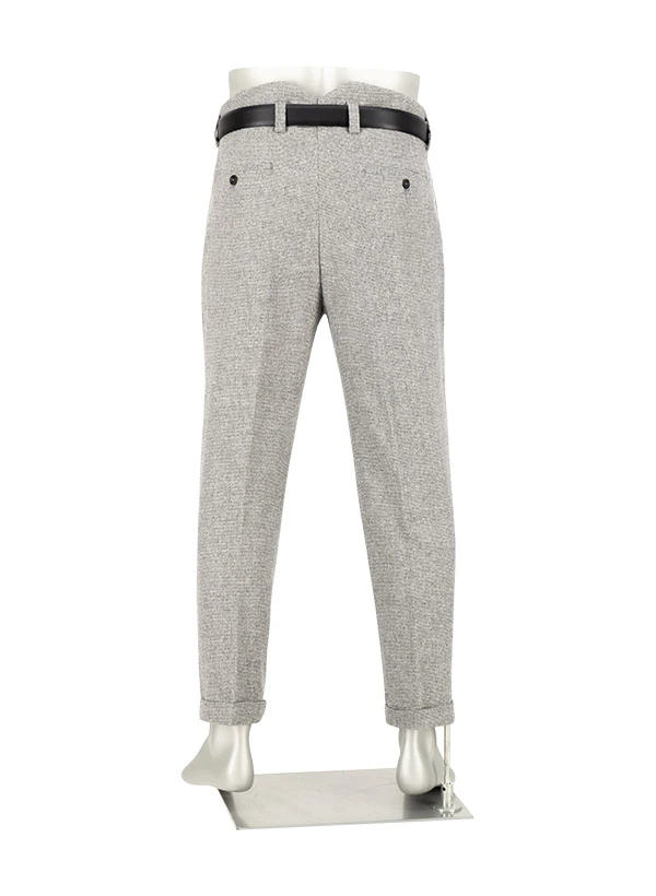 Alberto, Bundfaltenhose Ted, Wide Fit, Wolle Cropped, Grau 6 Alberto, Bundfaltenhose Ted, Wide Fit, Wolle Cropped, Grau – Bild 4