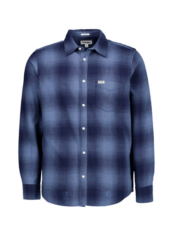 Wrangler, Hemd, Regular Fit, Bauwolle, Dark-indigo Kariert 3 Wrangler, Hemd, Regular Fit, Bauwolle, Dark-indigo Kariert