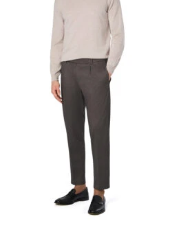 CINQUE, Hose Cisando, Mikrofaser-Stretch, Braungrün Meliert