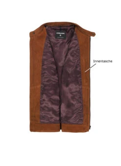 Strellson, Lederjacke Jace, Slim Fit, Ziegenvelours, Caramel -Herrenausstatter Geschaft 449273 norm3