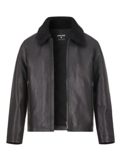 Strellson, Lederjacke Monty, Lammnappa Echtfell, Dunkelbraun