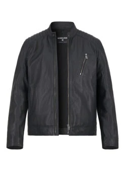 Strellson, Lederjacke Piers, Lammnappa, Schwarz